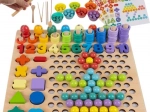Wooden Mosaic Puzzle with Beads and Numbers