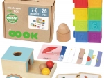 Montessori educational box 6-in-1 WOOPIE GREEN for babies 7–8 months, 26 pieces, FSC