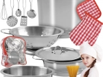 Metal kids’ kitchen set in a backpack, 13 pieces