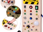 Puidust Montessori manipuleerimislaud LED‑tuledga