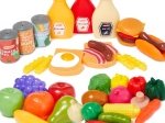 Plastic play food for kids’ kitchen – large 44-piece set CASDON