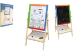 Double-sided magnetic wooden kids’ easel, black-and-white 35 × 43 cm with accessories