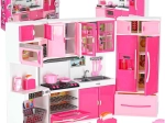 Plastic doll kitchen, 4 modules with LED lights and sounds, 48 cm