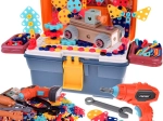 Kids’ suitcase workshop with electric screwdriver and construction set – 298 pieces