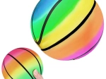 Rubber rainbow ball for kids 23 cm, lightweight and inflatable