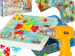Creative building set with drill in a carry case, 261 pieces