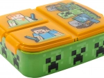 Kids’ MINECRAFT Snack Box with 3 Compartments, Orange–Green