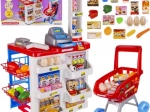 Kids' supermarket with scanner, scale and shopping cart