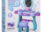 Magical children's vanity table with purple details and stool