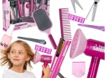 Children's Hairdressing Set with Interactive Hair Dryer and Straightener, 16 Pieces