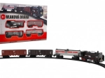 Plastic train set with light and sound, battery-powered, with tracks 104 × 68 cm