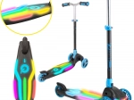 EVO laste kolmerattaline tõukeratas Rainbow Blast LED-platvormiga, kokkupandav ja kõrguses reguleeritav, sinine